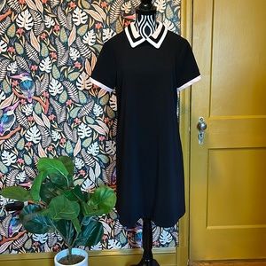 Vintage Madison Leigh Shift Dress Size 10 Black/Pink